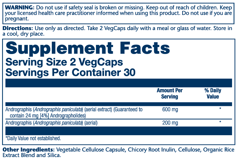 Andrographis Extract 60 Count