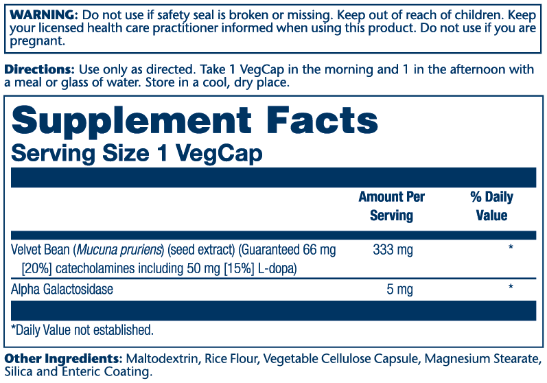 DopaBean Velvet Bean Extract 333mg 60 Count