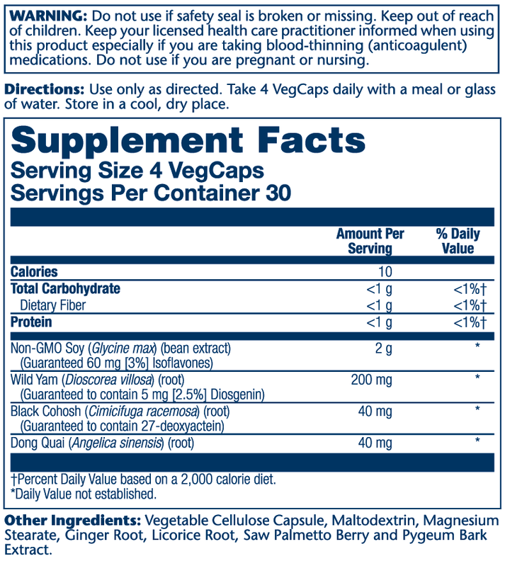 Phytoestrogen W/Wild Yam, Black Cohosh & Dong Quai 120 Count
