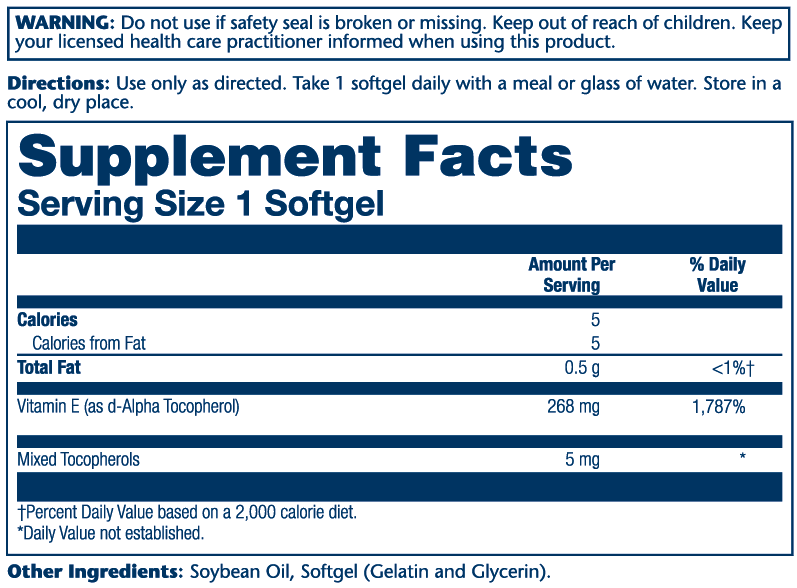 Vitamin E 268mg 50 Count