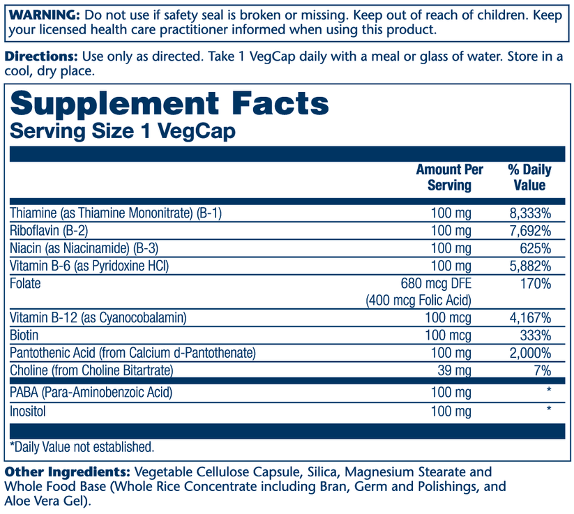 Vitamin B-Complex 100mg 50 Count