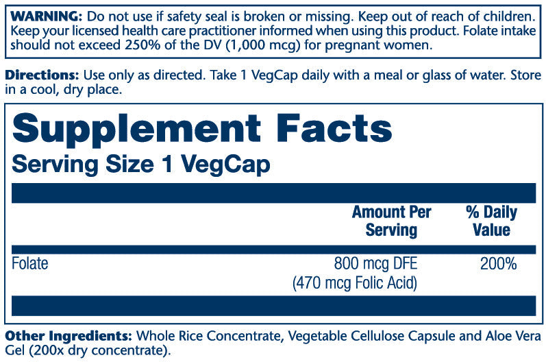 Folic Acid 470mcg 100 Count