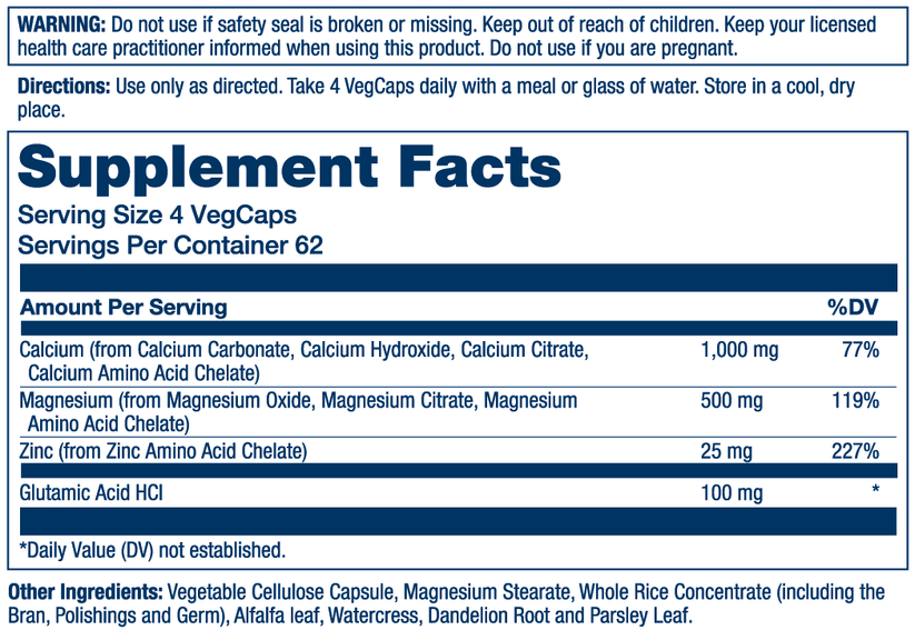 Calcium Magnesium Zinc 250 Count