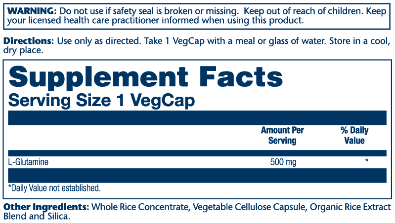 L-Glutamine (Free Form) 500mg 100 Count