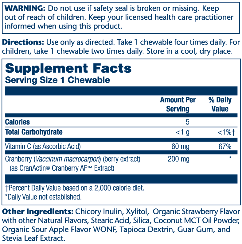 CranActin 200mg Chewable 60 Count