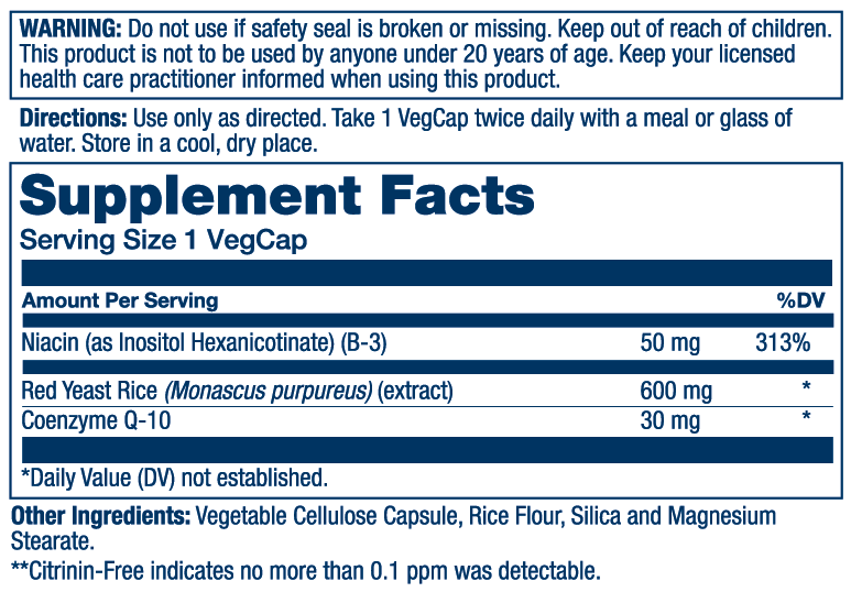 Red Yeast Rice & CoQ10 60 Count