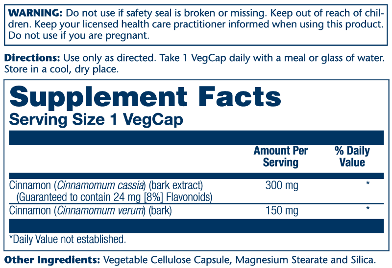 Cinnamon Bark Extract 300mg 60 Count