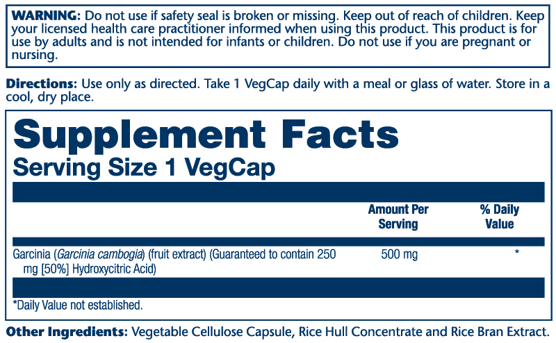 Garcinia Cambogia Extract 500mg 60 Count