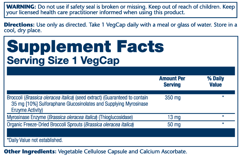 Activated Broccoli Seed Extract 350 mg 30 Count