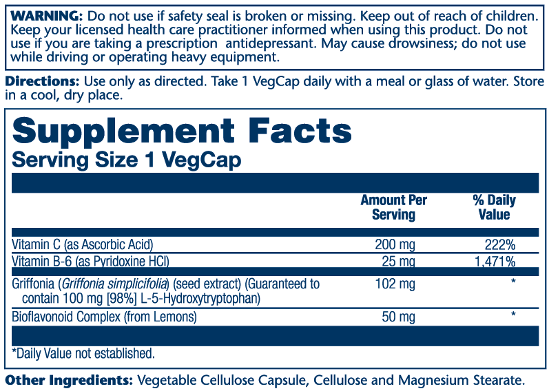 5-HTP W/Vitamin C & B6 60 Count