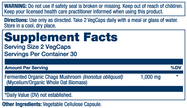 Chaga Fermented 1000mg 60 Count