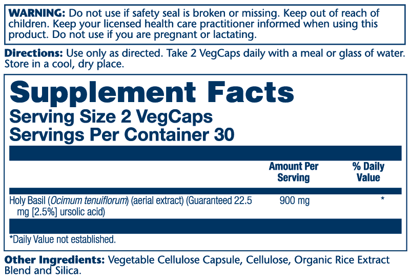 Holy Basil 900mg 60 Count