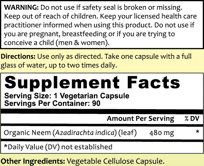 Neem Leaf 90 Count