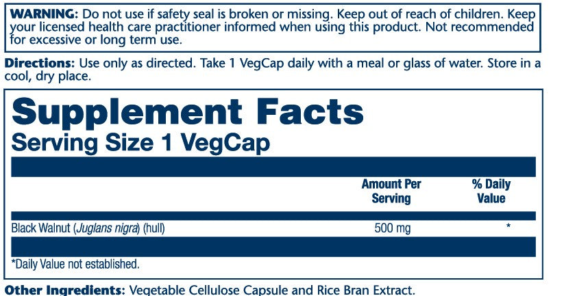 Black Walnut Hull 500mg 100 Count
