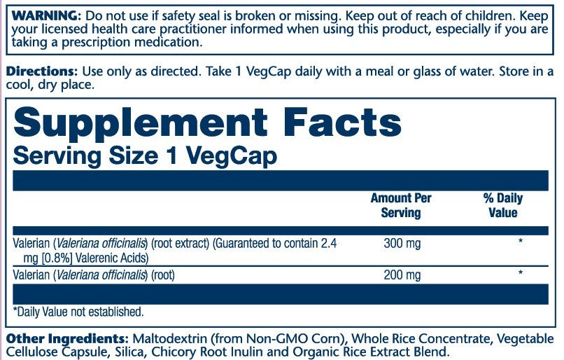 Valerian Extract 300mg 30 Count