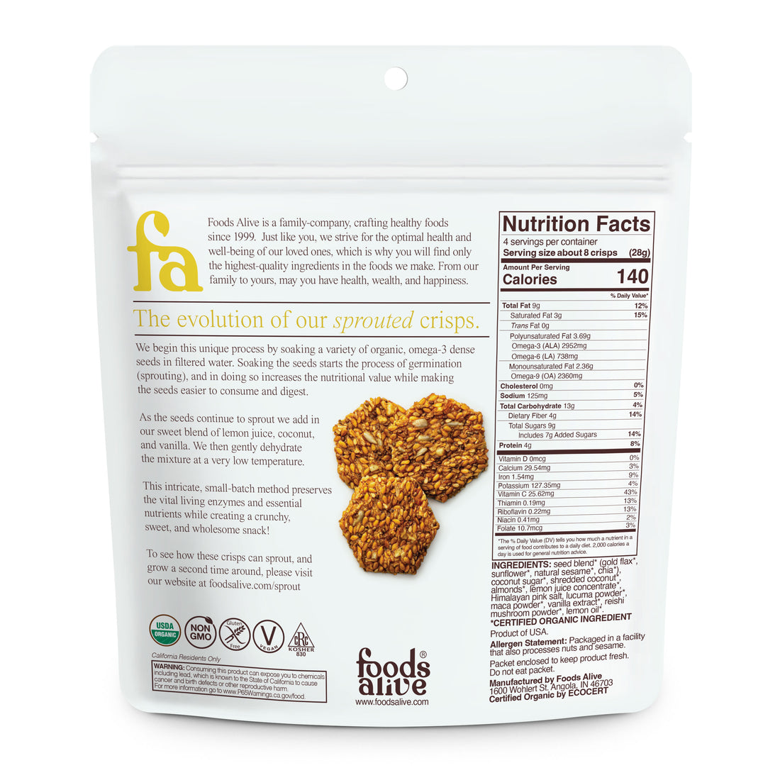 Organic Lemon Chia Power Snack