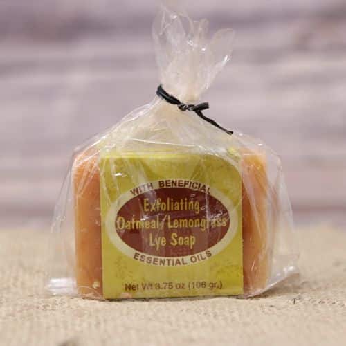 Exfoliating Oatmeal/Lemongrass Lye Soap Bar Soap 3.75oz.