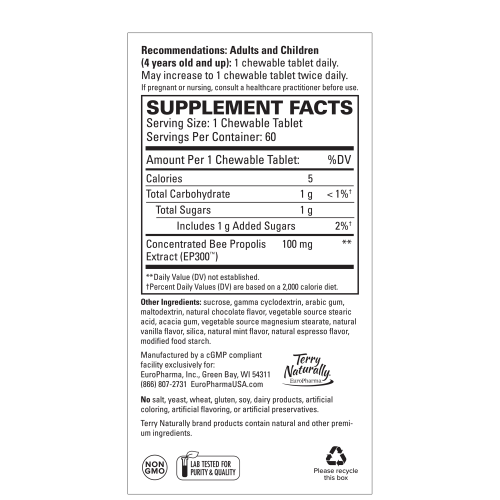 Propolis Extract EP300 Chewable 60 Count