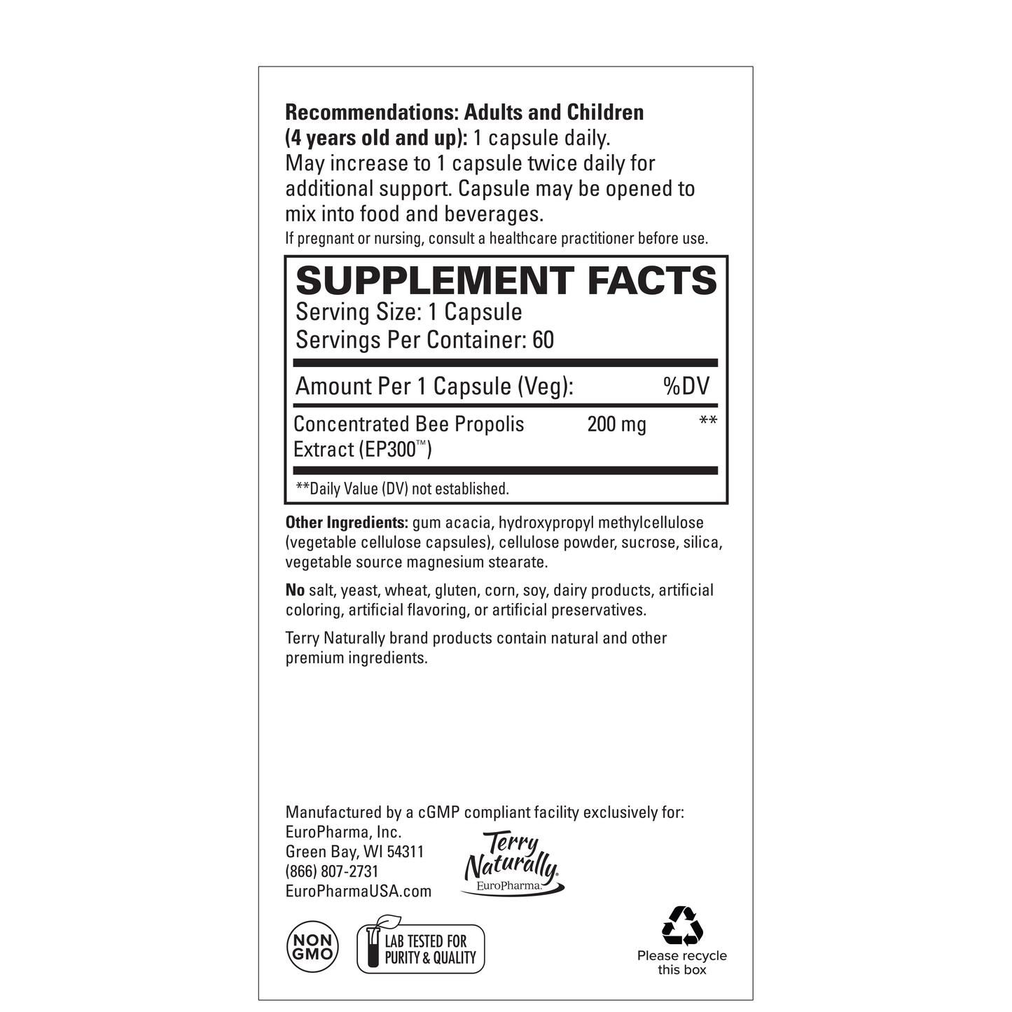 Propolis Extract EP300 60 Count