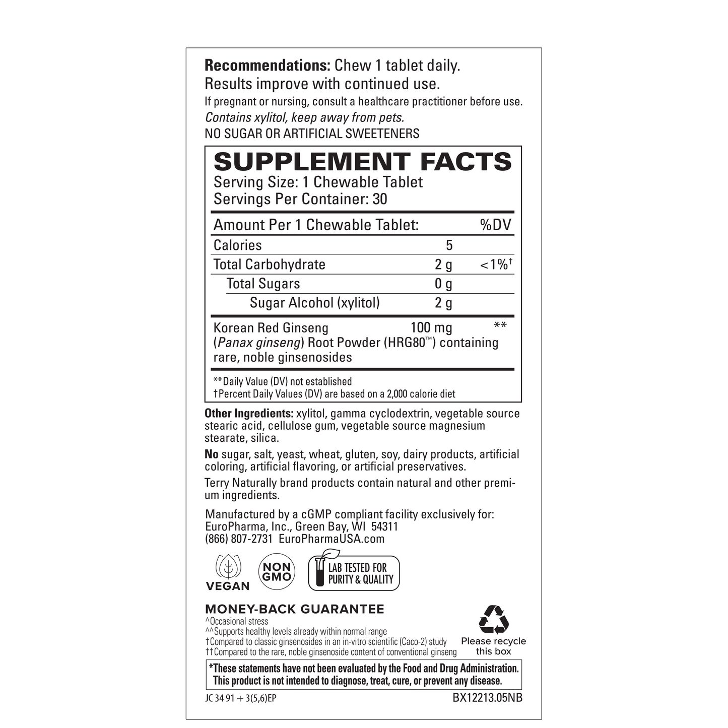Red Ginseng Energy Chewable 30 Count
