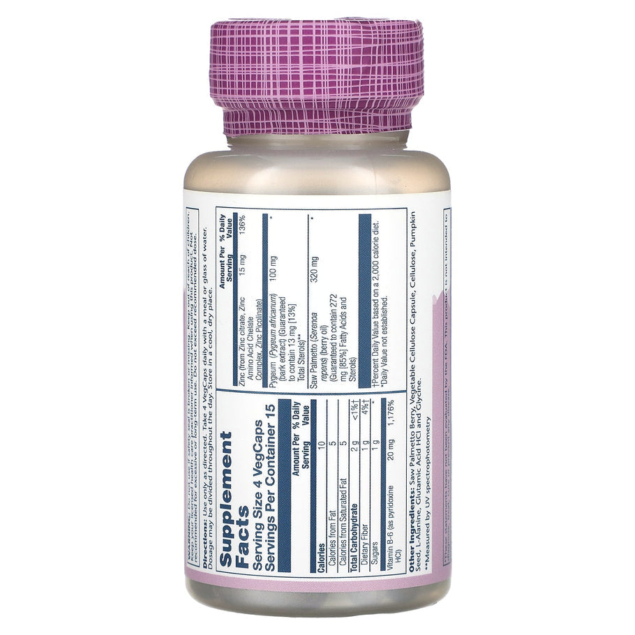 Pygeum & Saw Palmetto W/Zinc 60 Count